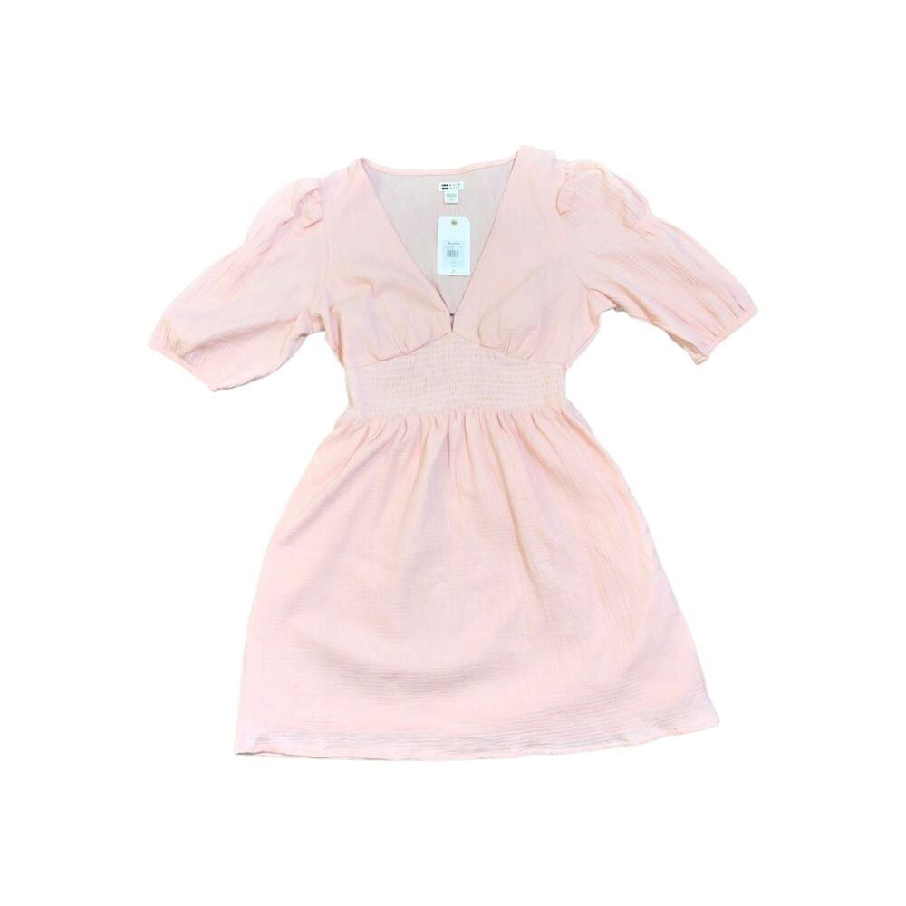 NWT Billabong Spellbound Cotton Gauze Dress Boho Romantic Blush Pink Large